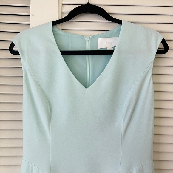 BOSS Hugo Boss Dubali V-Neck Sleeveless Fit & Flare Dress Light Blue Sz 4 - Picture 3 of 9